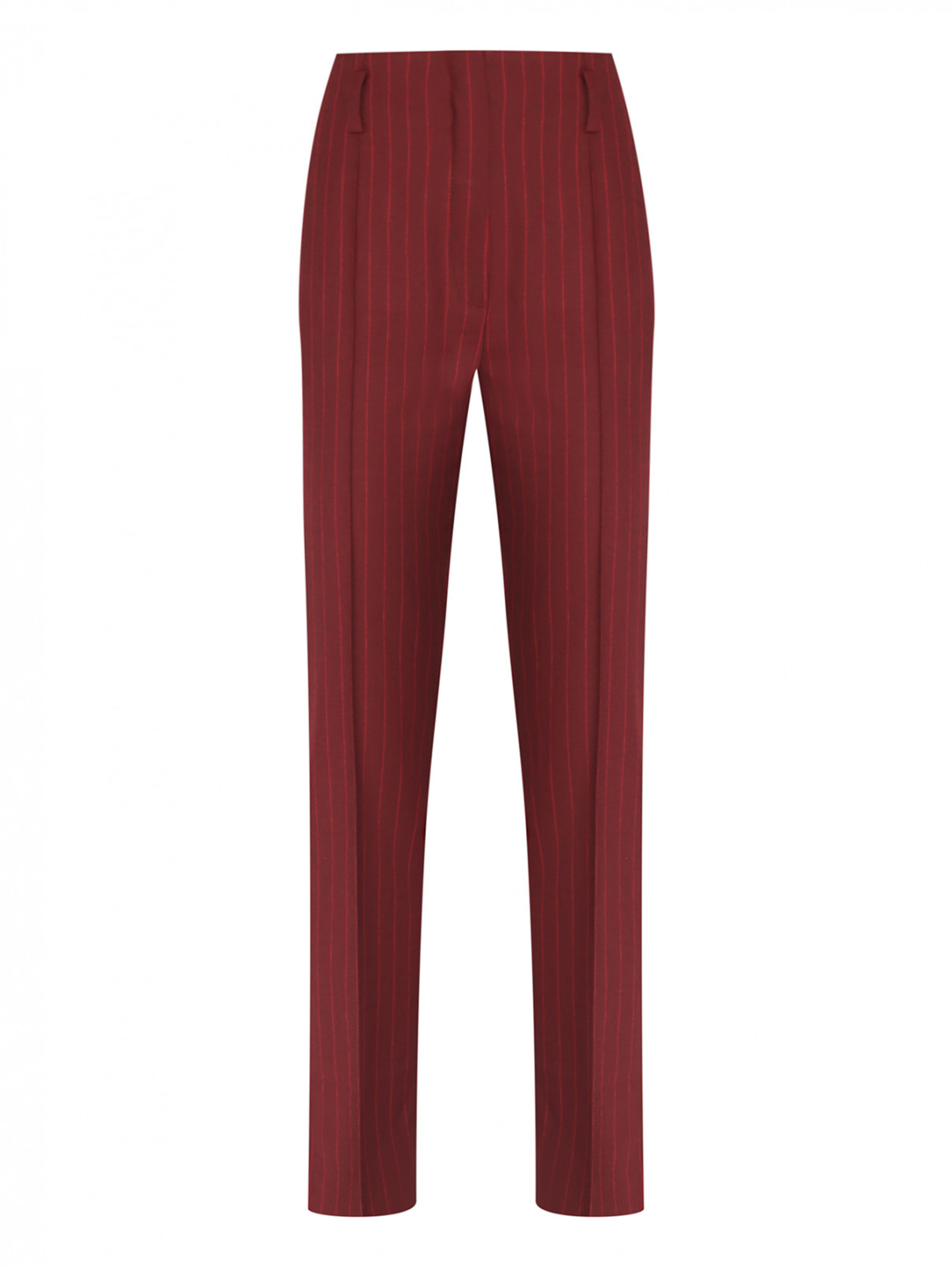Классические брюки в тонкую полоску Luisa Spagnoli  –  Общий вид  – Цвет:  Красный