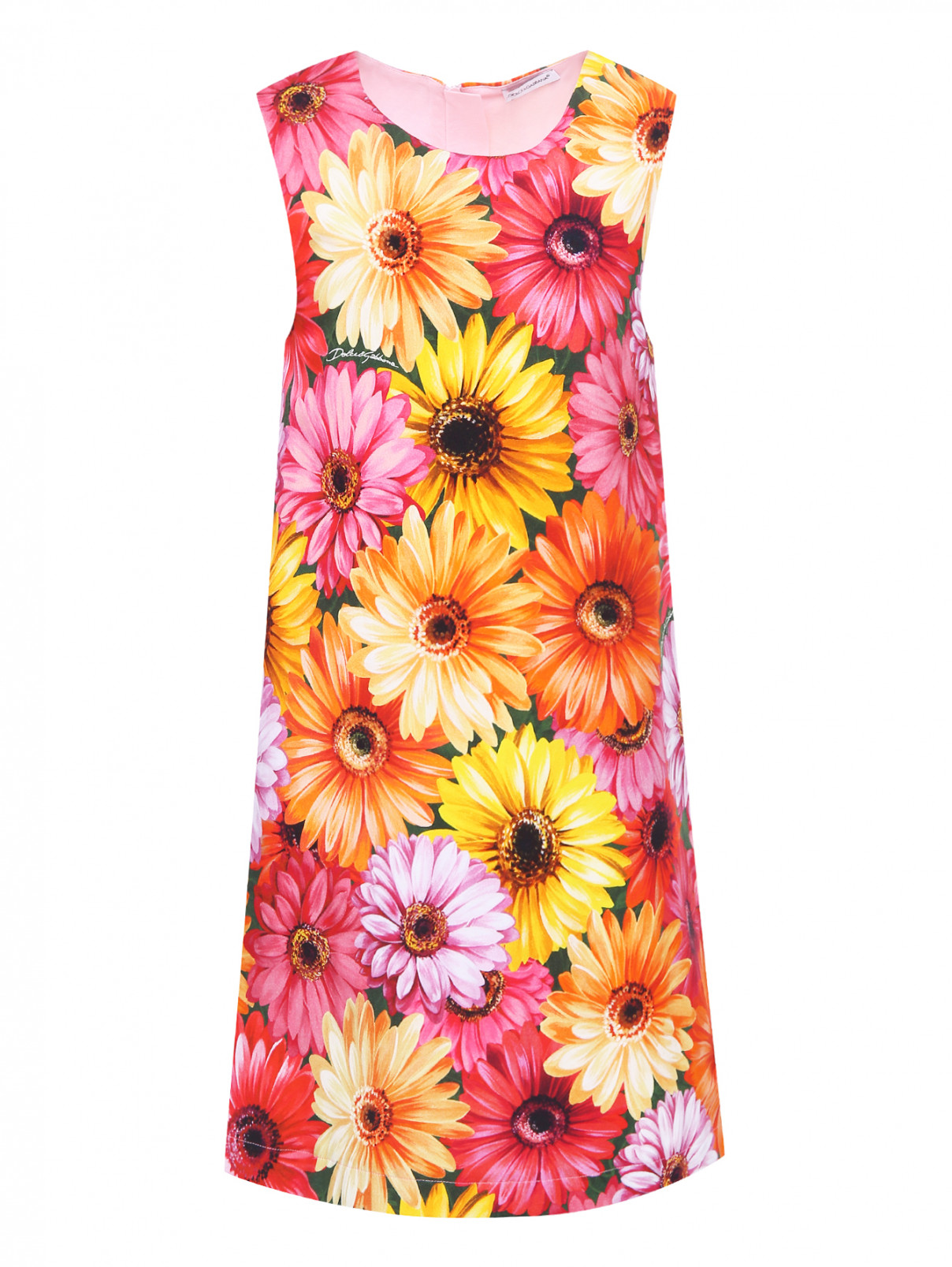 Платье без рукавов с цветочным узором Dolce & Gabbana  –  Общий вид  – Цвет:  Узор