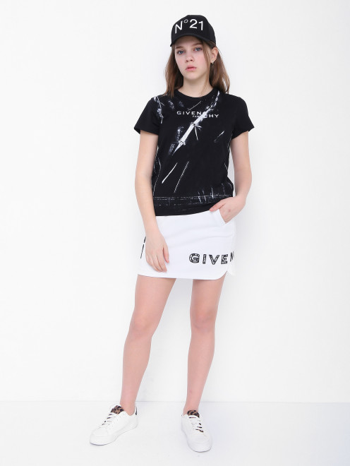 Трикотажная юбка с кружевной аппликацией Givenchy - МодельОбщийВид