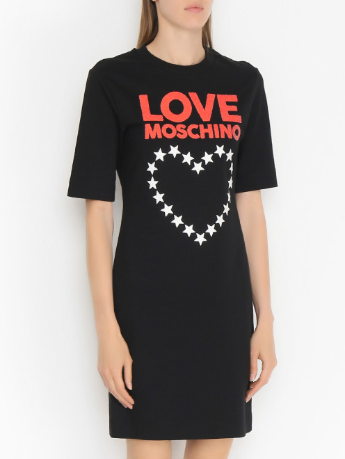 Платье с принтом Moschino Love - МодельВерхНиз