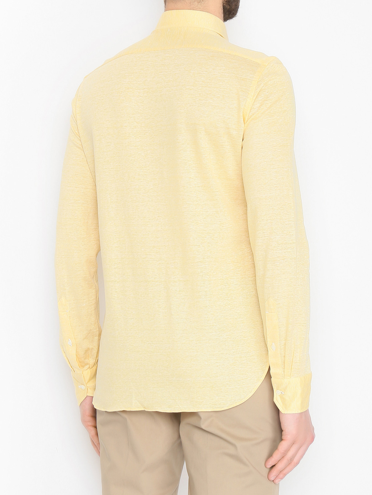 Рубашка из хлопка с узором Giampaolo  –  МодельВерхНиз1  – Цвет:  Желтый