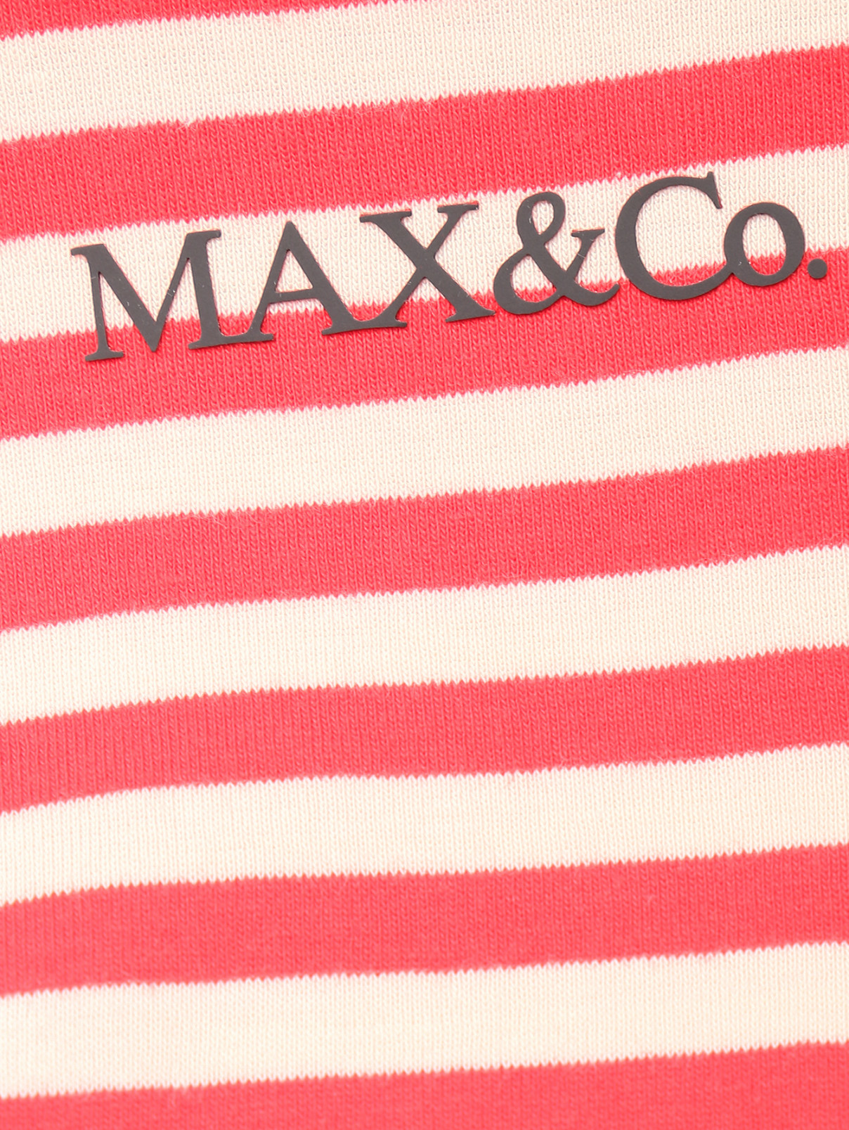 Лонгслив из хлопка в полоску Max&Co  –  Деталь1  – Цвет:  Красный