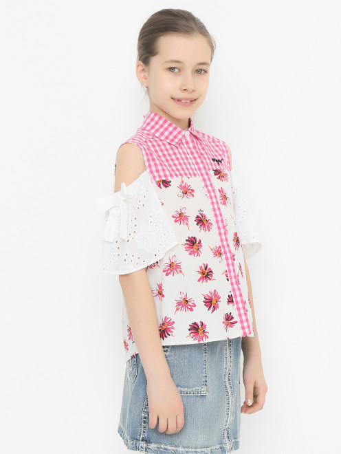 Блуза из хлопка с нагрудным карманом MSGM - МодельВерхНиз