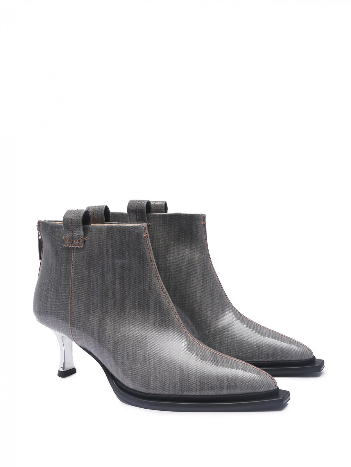 Ботильоны на металлическом каблуке Marina Rinaldi  –  Общий вид  – Цвет:  Серый