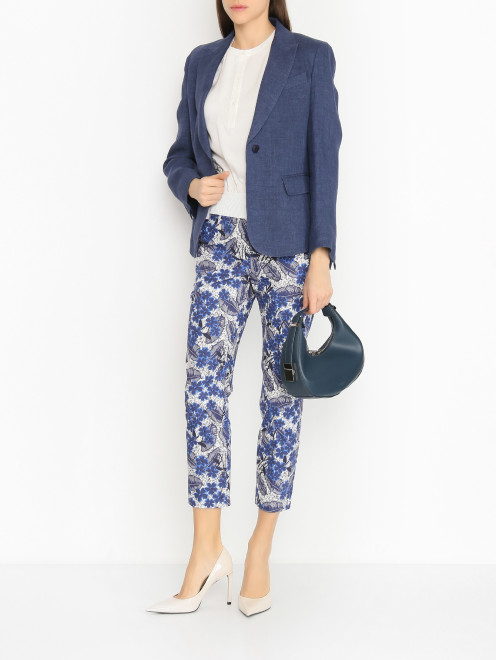 Однобортный жакет из льна Weekend Max Mara - МодельОбщийВид