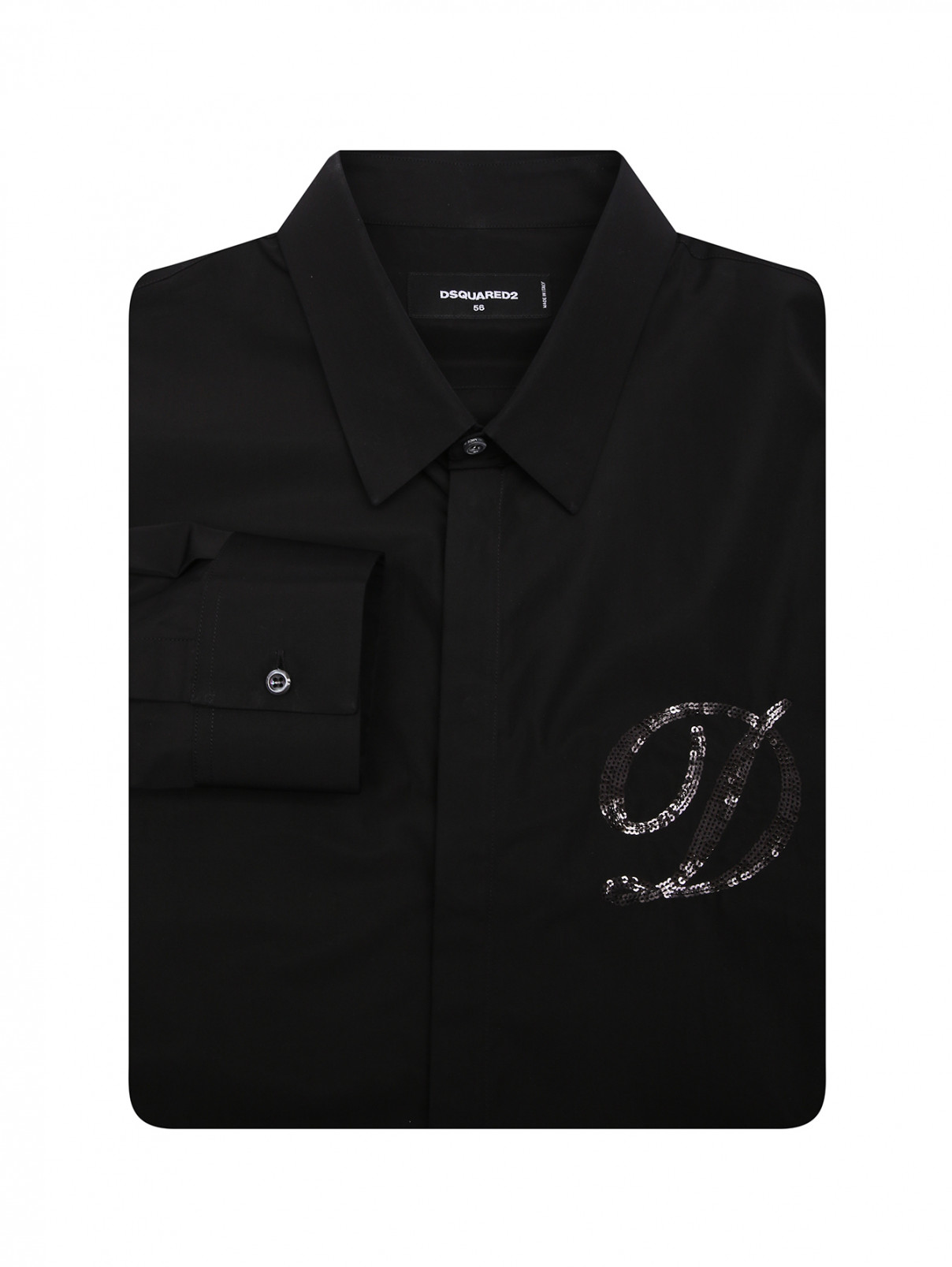 Рубашка из хлопка с вышивкой из пайеток Dsquared2  –  Общий вид