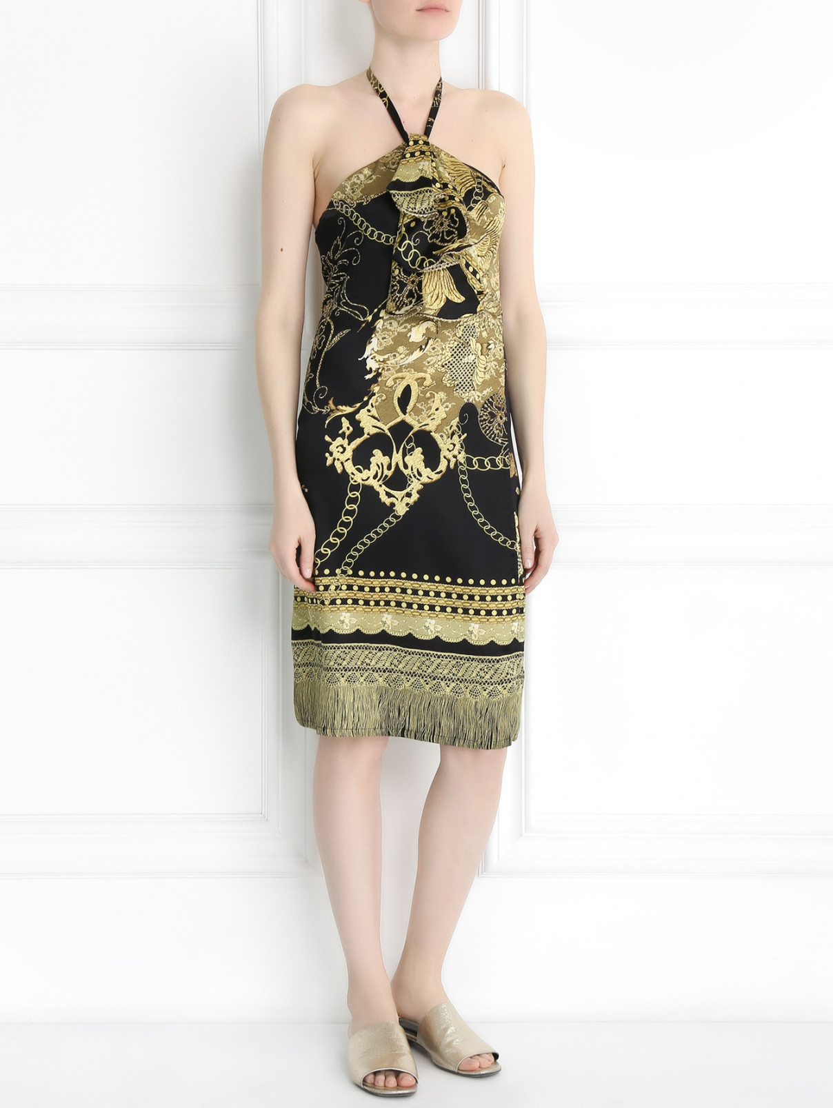 Платье с узором La Perla  –  Модель Общий вид  – Цвет:  Черный