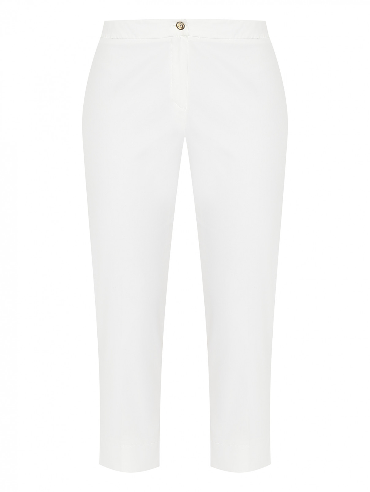 Укороченные брюки из хлопка Persona by Marina Rinaldi  –  Общий вид  – Цвет:  Белый