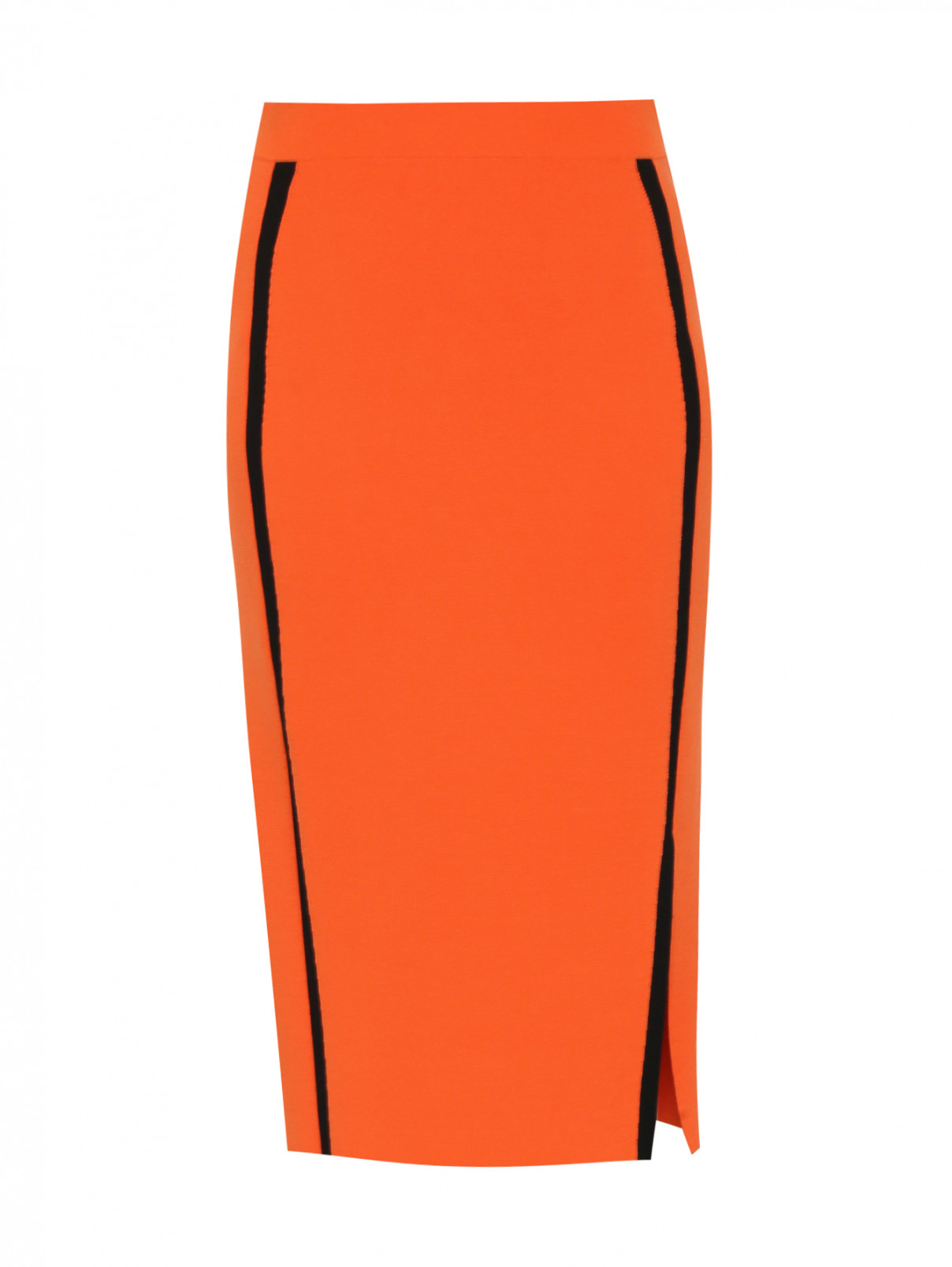 Трикотажная юбка с контрастной отделкой Marina Rinaldi  –  Общий вид  – Цвет:  Оранжевый