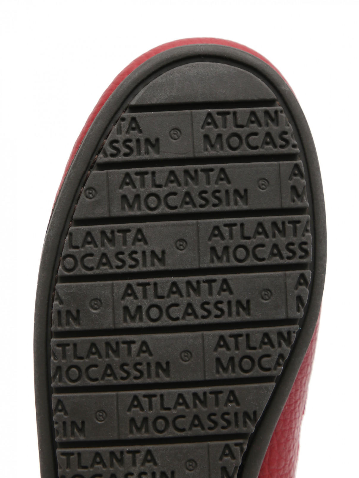Мокасины классические из кожи Atlanta Mocassin  –  Обтравка4  – Цвет:  Красный