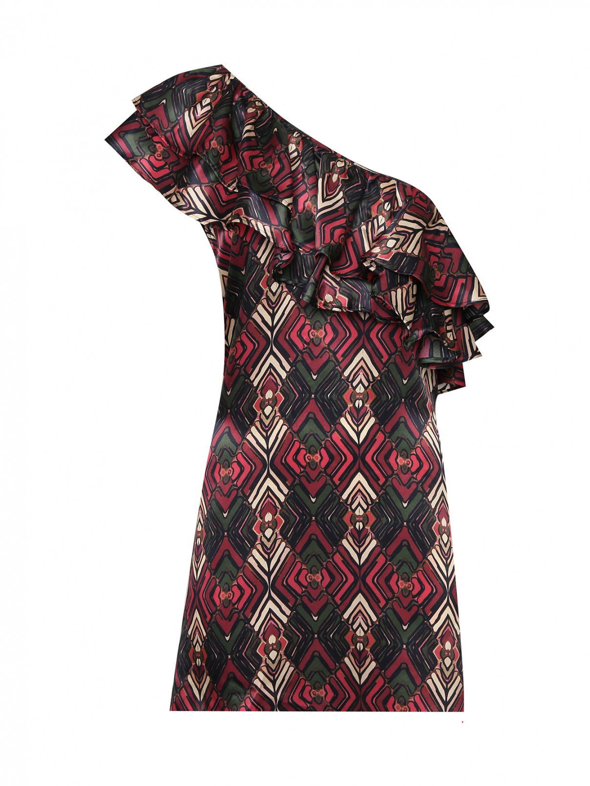 Платье-мини из шелка с узором Messagerie  –  Общий вид