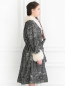 Пальто с узором декорированное искусственным мехом Roma e Toska  –  Модель Верх-Низ2
