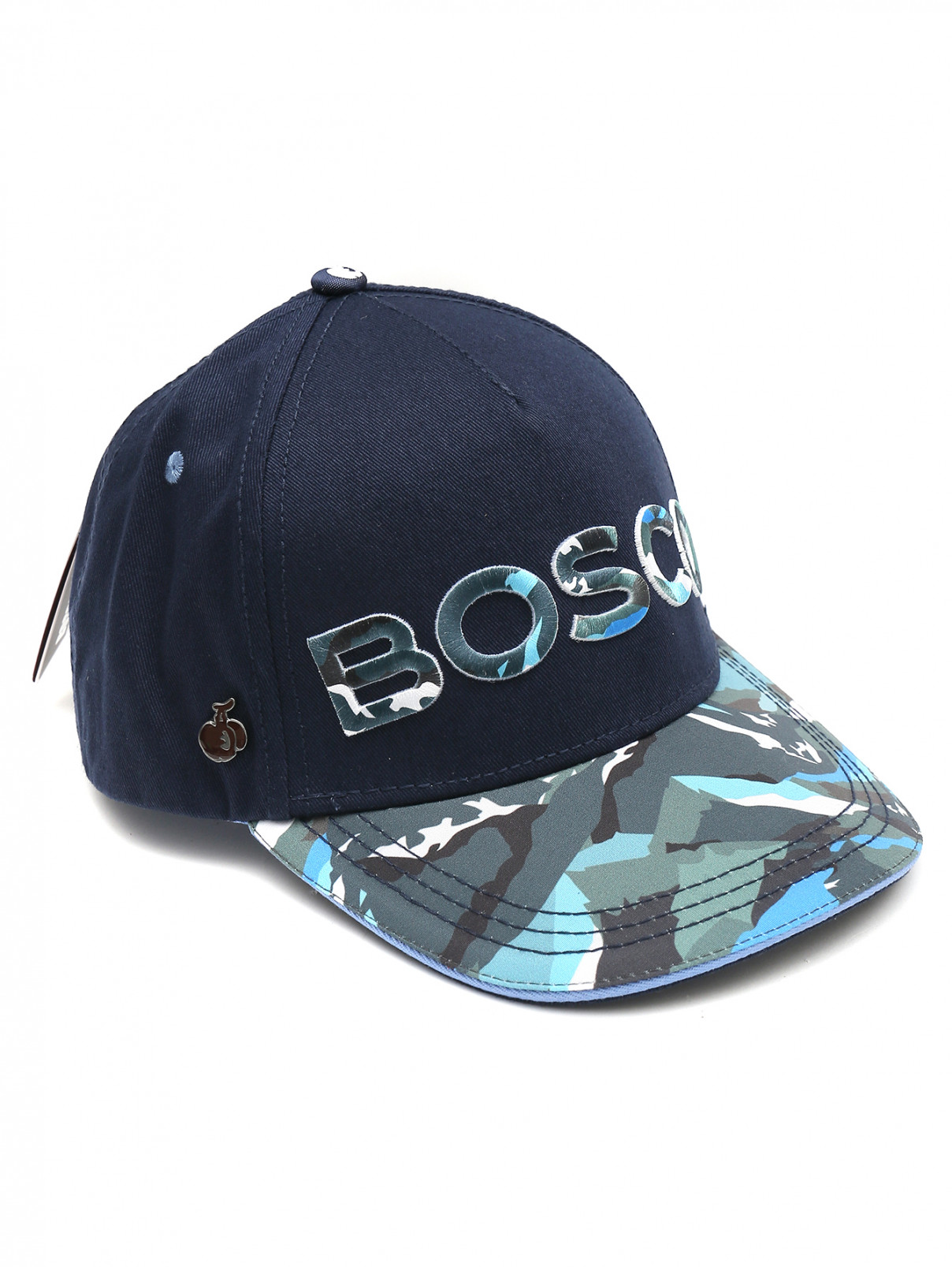Бейсболка хлопковая с вышивкой BOSCO  –  Общий вид  – Цвет:  Синий