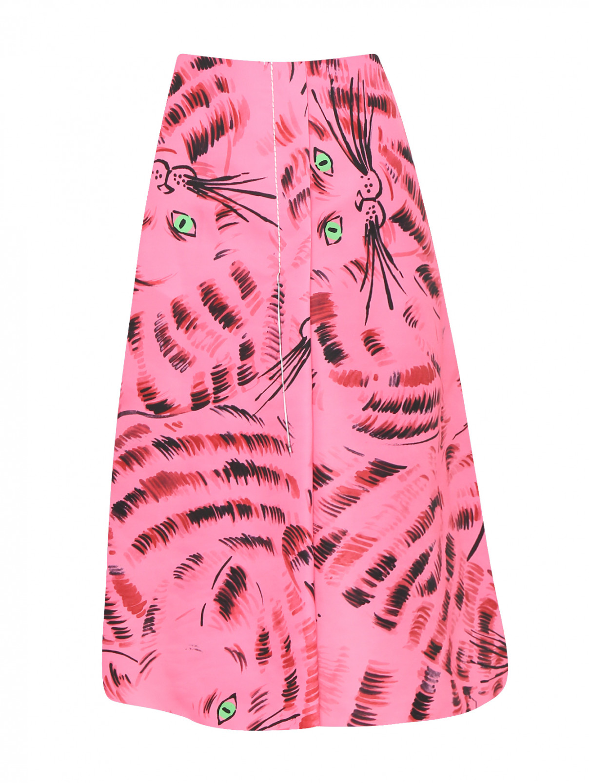 Юбка-миди с узором Marni  –  Общий вид  – Цвет:  Розовый