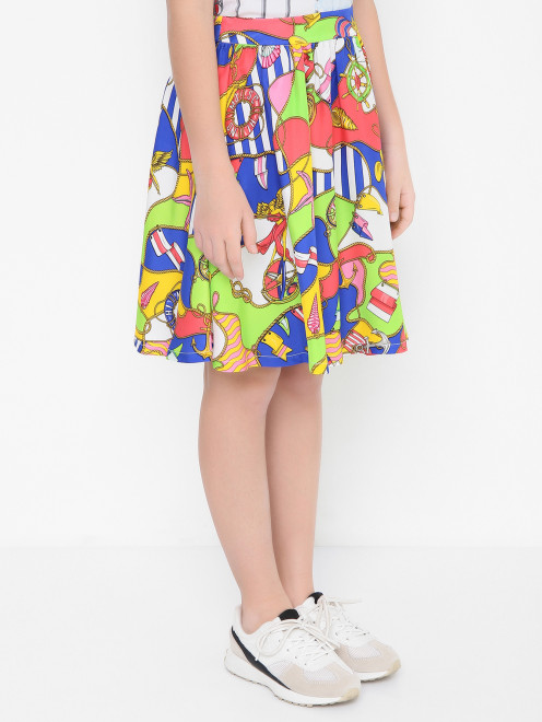 Юбка из вискозы с узором Moschino - МодельВерхНиз