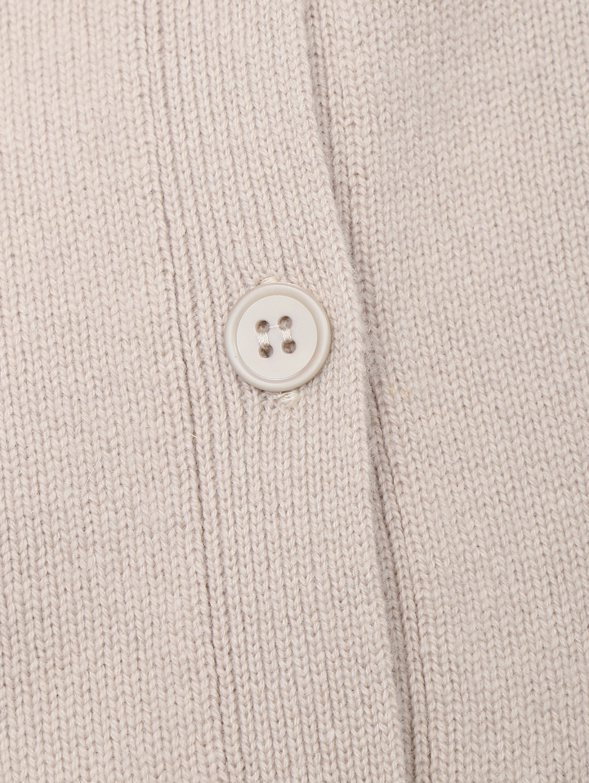 Кардиган из шерсти и кашемира на пуговицах Max Mara  –  Деталь1  – Цвет:  Бежевый