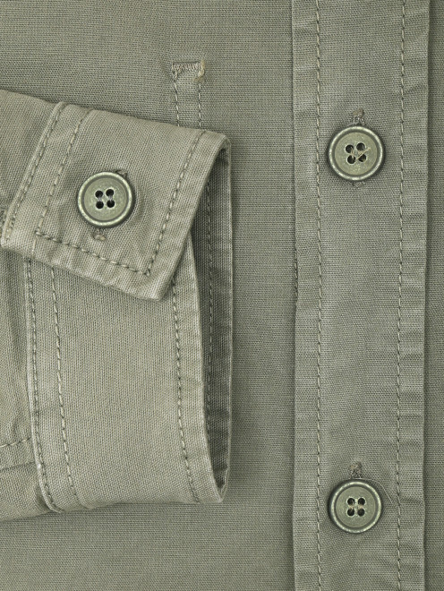 Рубашка из плотного хлопка с карманами - Деталь