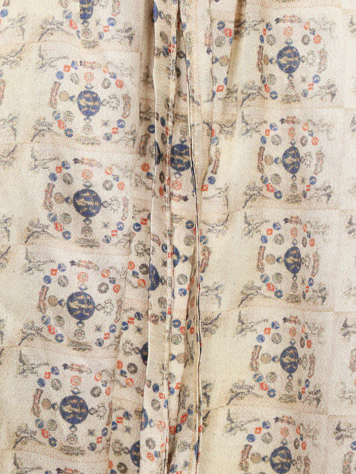 Блуза из шелка с узором Roma e Toska  –  Деталь  – Цвет:  Бежевый