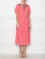 Платье-миди из шелка с декоративной отделкой Alberta Ferretti  –  МодельВерхНиз