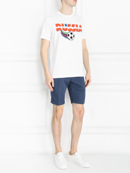 Футболка из хлопка с принтом Paul Smith - МодельОбщийВид