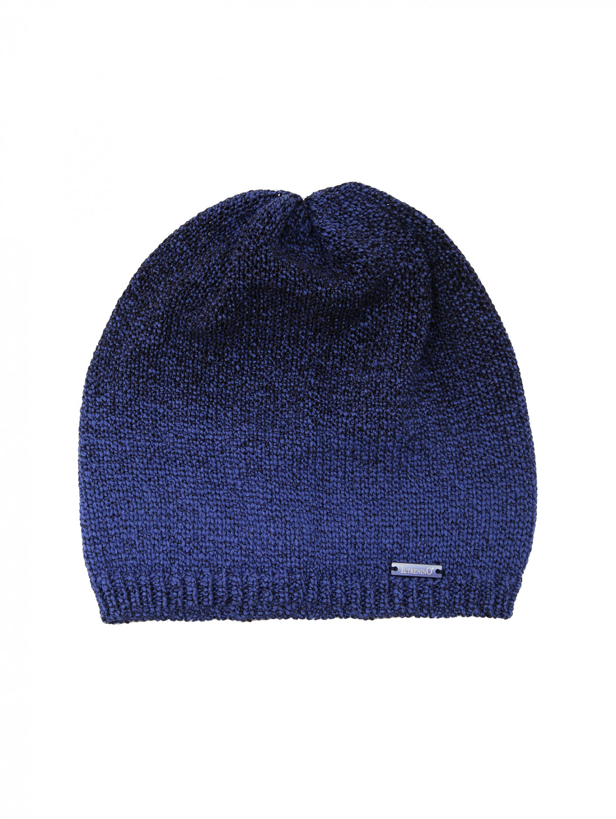Однотонная шапка из трикотажа IL Trenino  –  Общий вид  – Цвет:  Синий