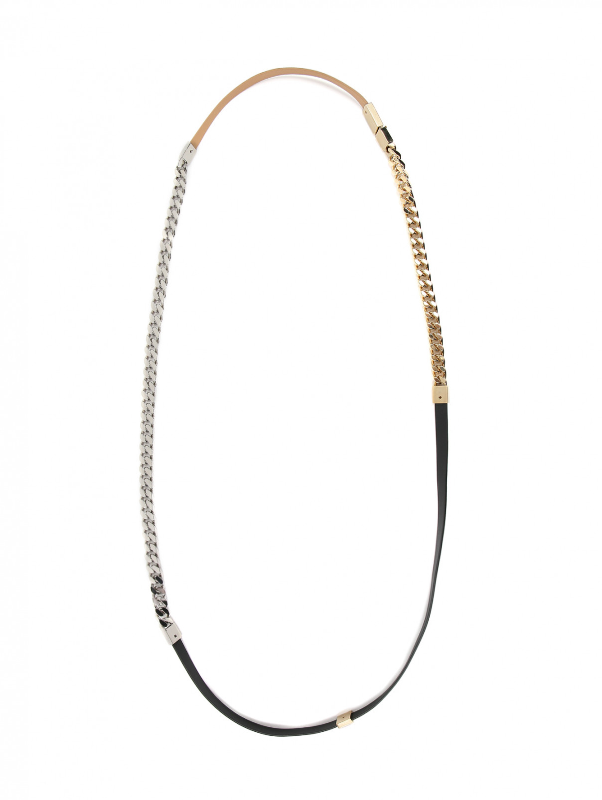Двойное ожерелье из кожи и металла Jil Sander  –  Общий вид  – Цвет:  Мультиколор