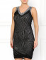 Двухслойное платье-комбинация с графическим принтом и кружевом Jean Paul Gaultier  –  Модель Верх-Низ