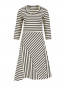 Платье из хлопка с узором "полоска" ассиметричного кроя Jil Sander  –  Общий вид
