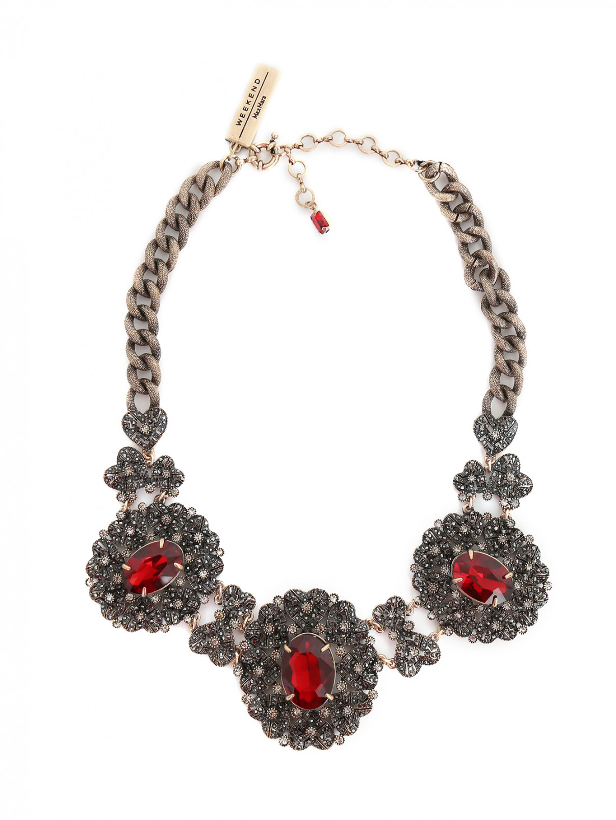 Ожерелье из металла декорированное кристаллами Weekend Max Mara  –  Общий вид  – Цвет:  Металлик