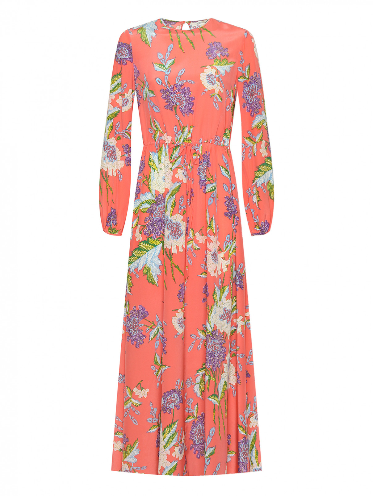 Платье-макси из шелка DVF  –  Общий вид  – Цвет:  Розовый