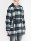 Рубашка-пальто из шерсти с узором "клетка" Marina Rinaldi  –  МодельВерхНиз