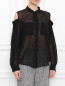 Блуза из льна с вырезами на плечах Alberta Ferretti  –  МодельВерхНиз
