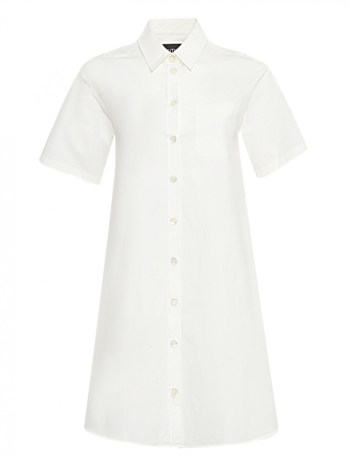 Платье-рубашка с короткими рукавами BOUTIQUE MOSCHINO  –  Общий вид  – Цвет:  Белый