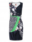 Платье-футляр из шелка с принтом Isola Marras  –  Общий вид
