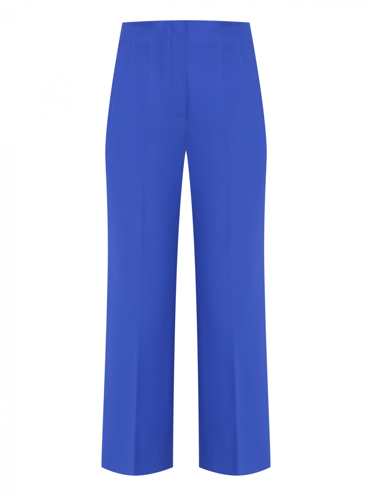 Укороченные прямые брюки Luisa Spagnoli  –  Общий вид  – Цвет:  Синий