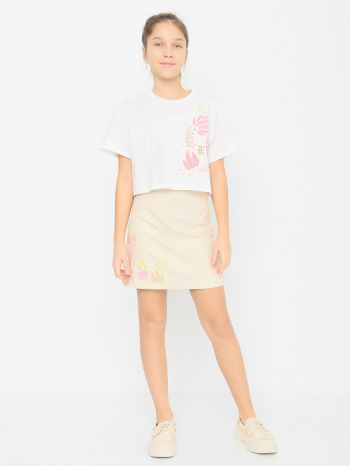 Мини-юбка на молнии Ermanno Scervino Junior - МодельОбщийВид