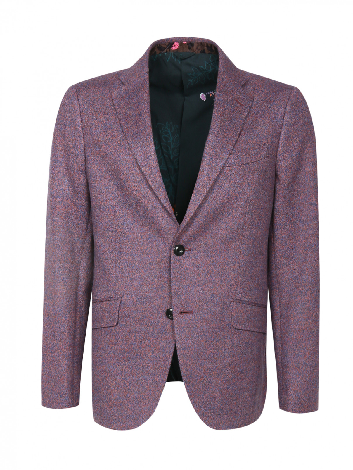 Пиджак однобортный из шерсти Etro  –  Общий вид  – Цвет:  Фиолетовый