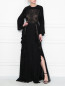 Платье-макси из шелка с кружевной отделкой Zuhair Murad  –  МодельОбщийВид