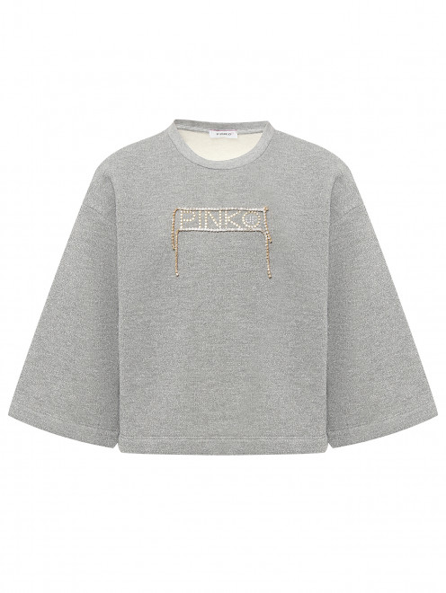 Толстовка из хлопка со стразами Pinko - Общий вид
