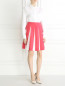 Плиссированная юбка-миди из хлопка и шелка Moschino  –  Модель Общий вид