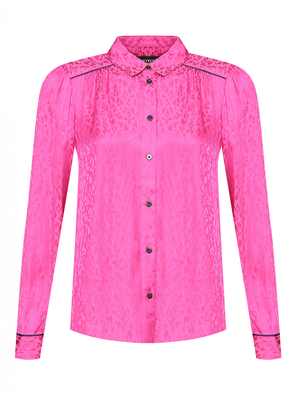 Блузка с анималистическим узором Scotch & Soda  –  Общий вид  – Цвет:  Фиолетовый