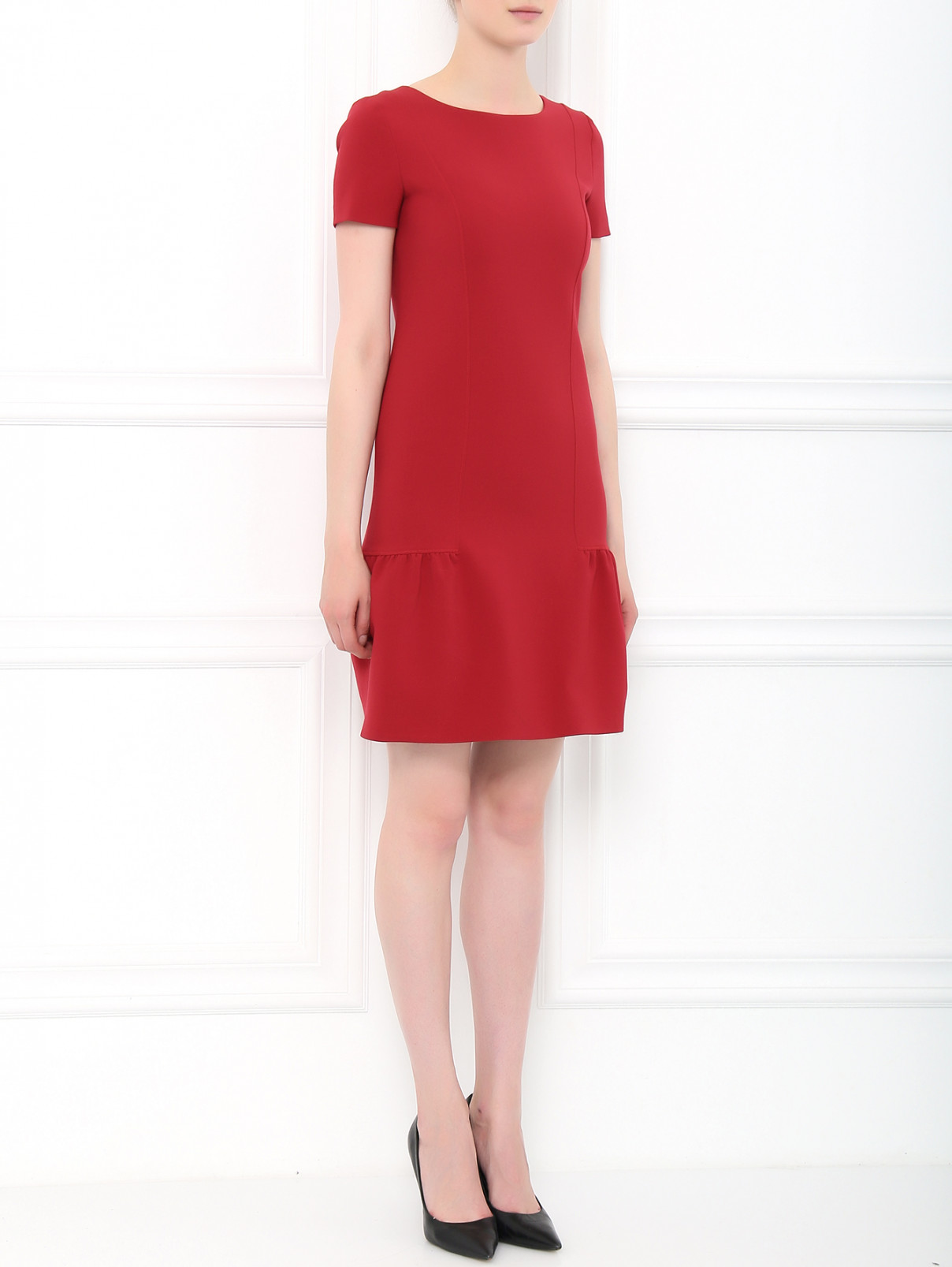 Платье-футляр из шерсти приталенное Alberta Ferretti  –  Модель Общий вид  – Цвет:  Красный