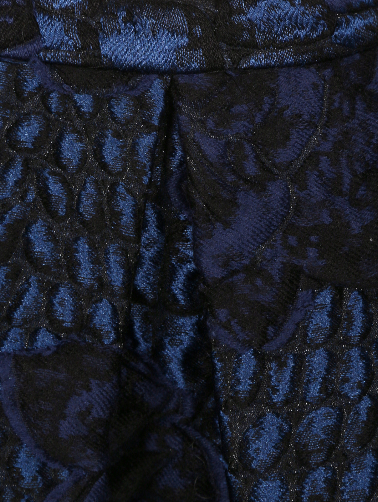 Юбка из шерсти с узором и симметричными складками Aspesi  –  Деталь1  – Цвет:  Синий