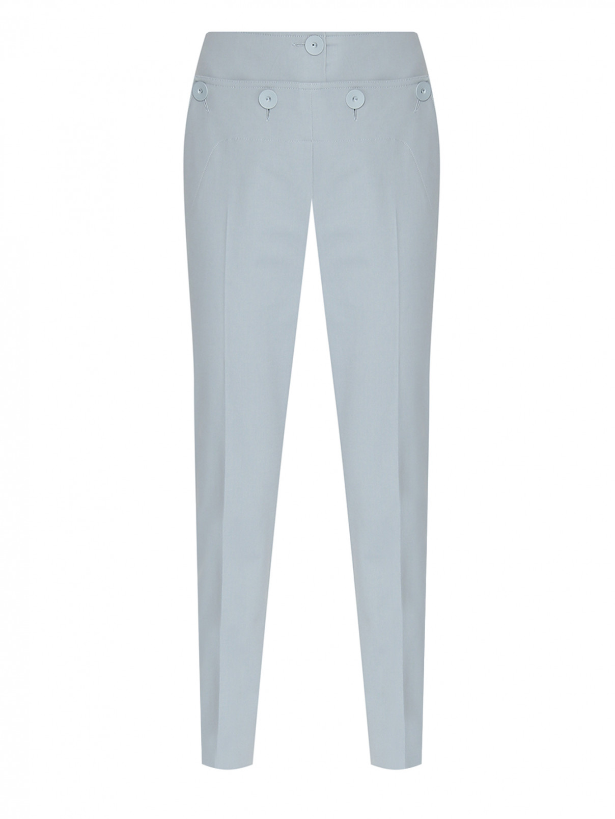 Зауженные брюки из хлопка Max Mara  –  Общий вид  – Цвет:  Синий