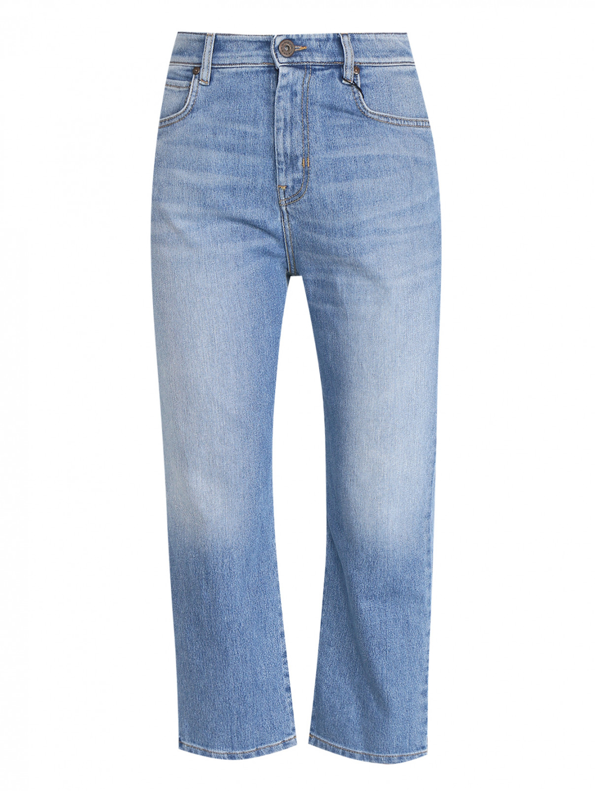 Укороченные джинсы из хлопка Weekend Max Mara  –  Общий вид  – Цвет:  Синий