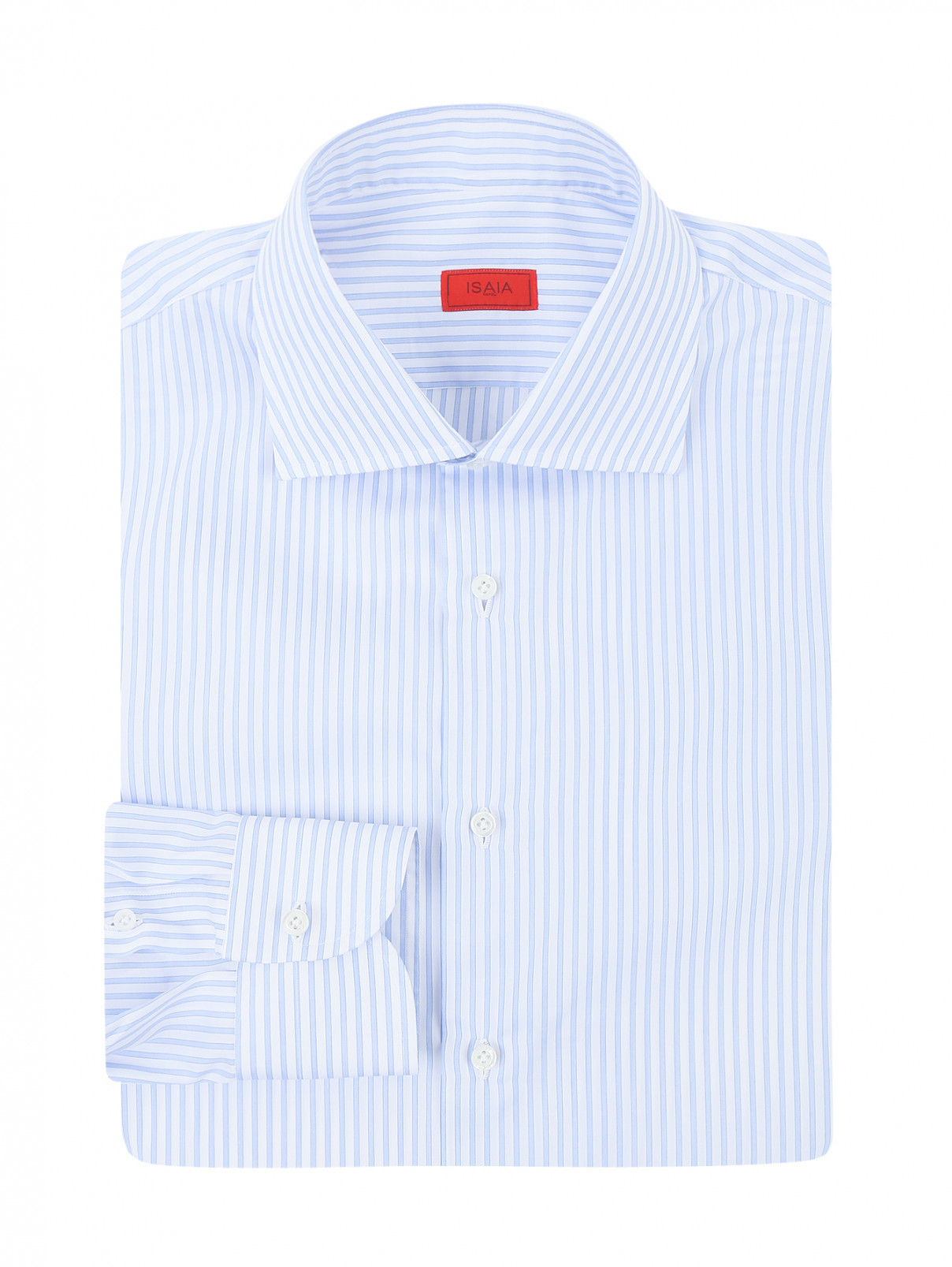 Рубашка из хлопка с узором "полоска" Isaia  –  Общий вид  – Цвет:  Узор