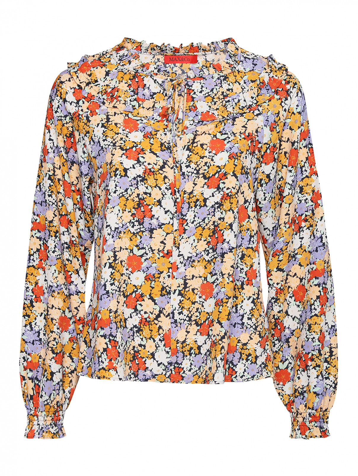 Блуза с цветочным узором Max&Co  –  Общий вид  – Цвет:  Мультиколор