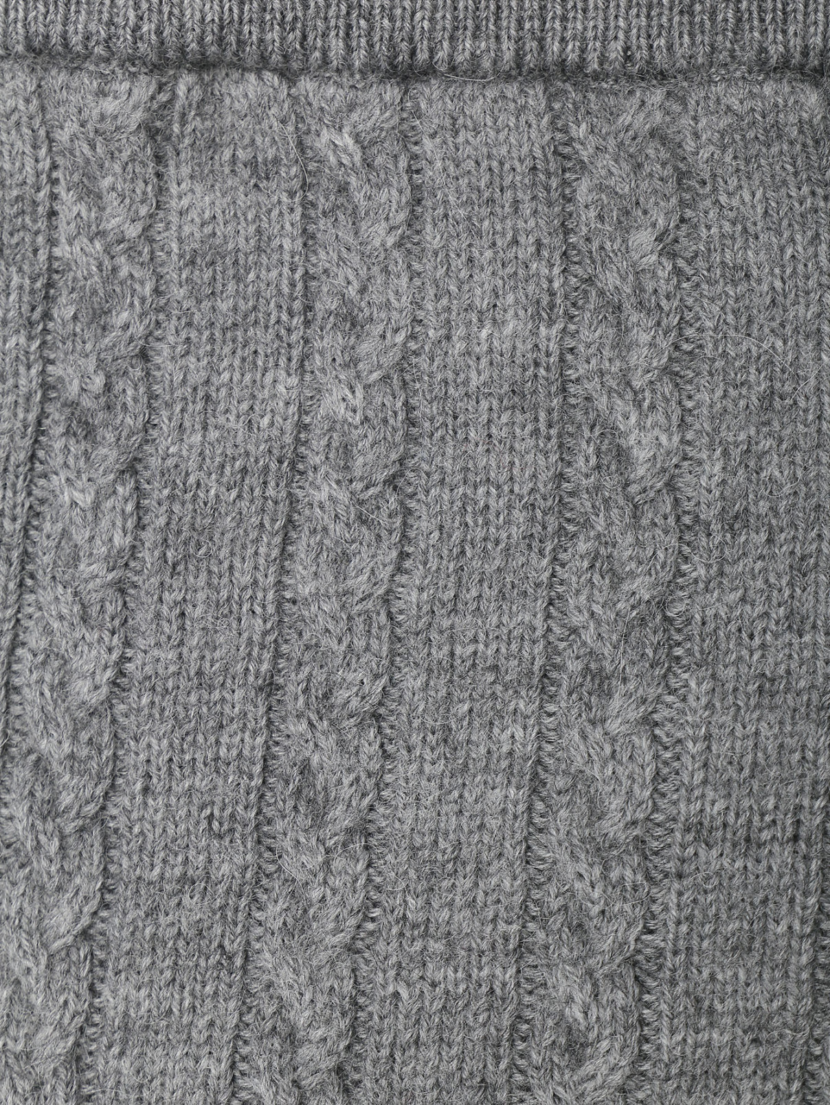 Трикотажная юбка из смешанной шерсти на резинке Marina Rinaldi  –  Деталь1  – Цвет:  Серый