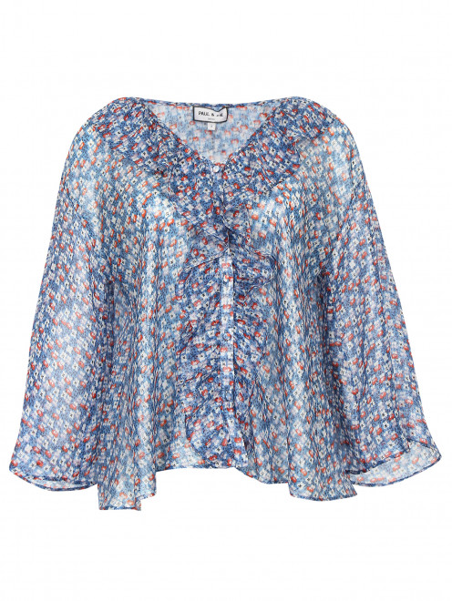 Блуза из шелка с цветочным узором - Общий вид