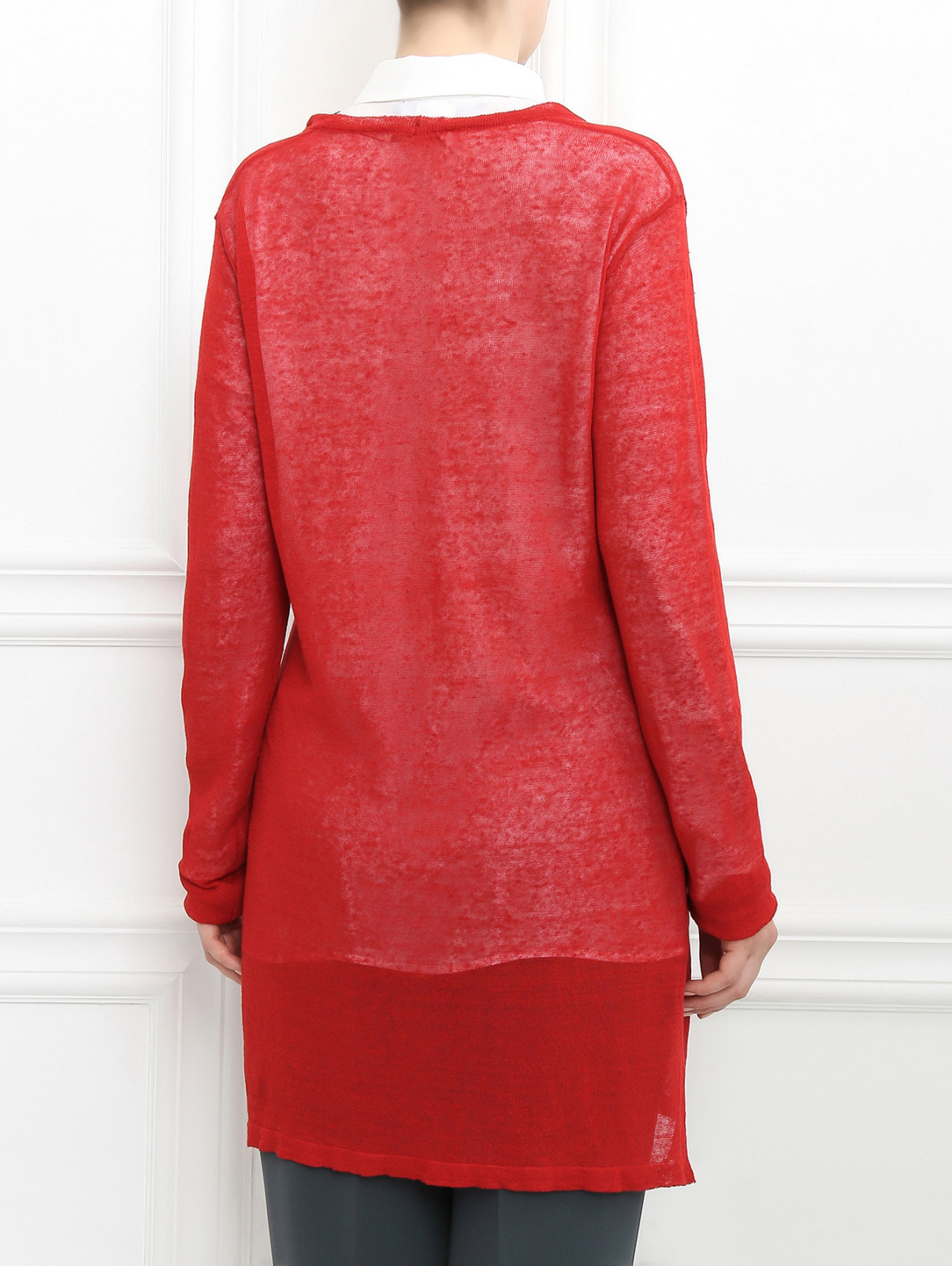 Кардиган с боковыми карманами Marina Rinaldi  –  Модель Верх-Низ1  – Цвет:  Красный